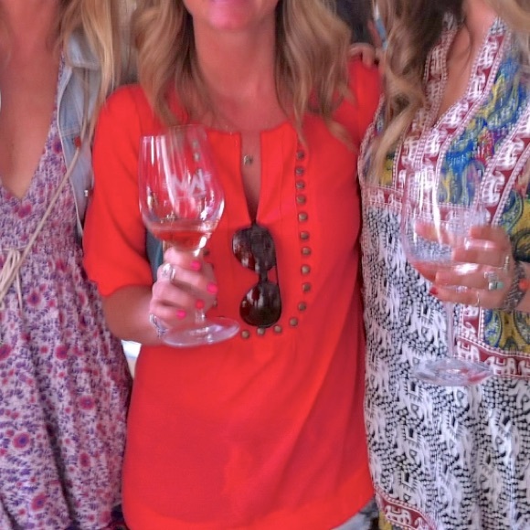 Angie // Boho Studded Blouse in Coral - Picture 5 of 5